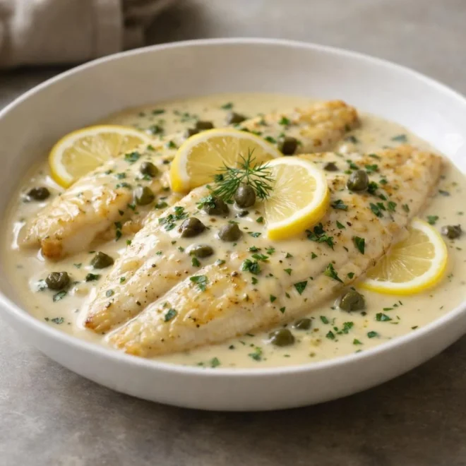 Recette de filets de sole à la sauce citron crémeuse