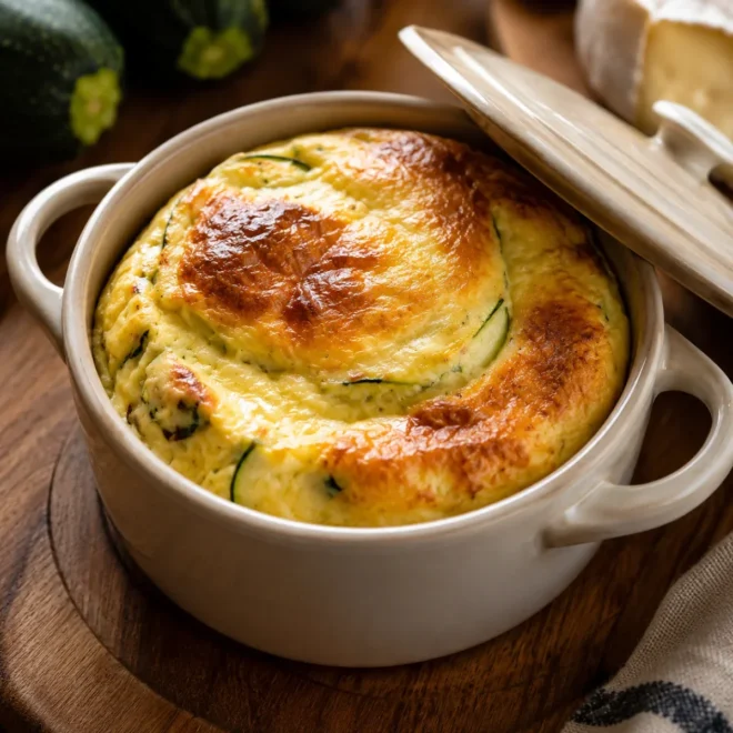 Flan de courgettes au camembert fondant