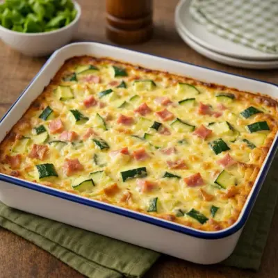 Flan de courgettes au jambon et gruyère facile