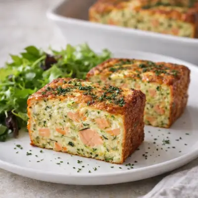 Flan léger courgettes saumon au four (moelleux)