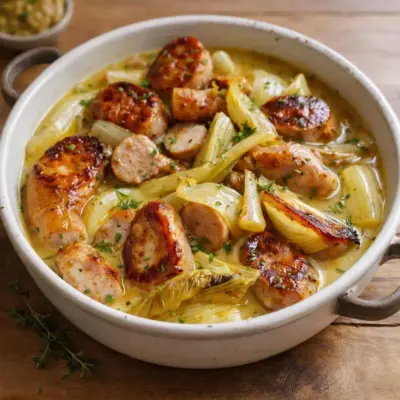Fondue d’endives aux saucisses fumées : ultra fondante