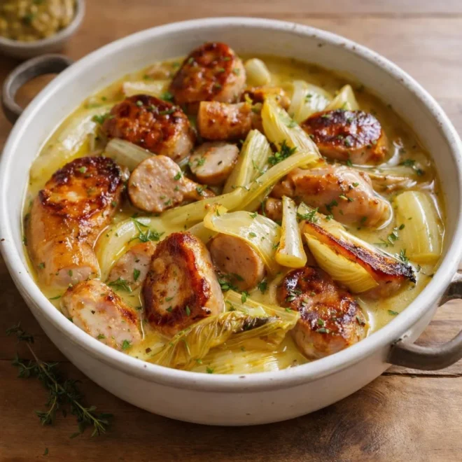 Fondue d’endives aux saucisses fumées : ultra fondante