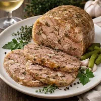 Fromage de tête au vin blanc et aromates | Gelée maison
