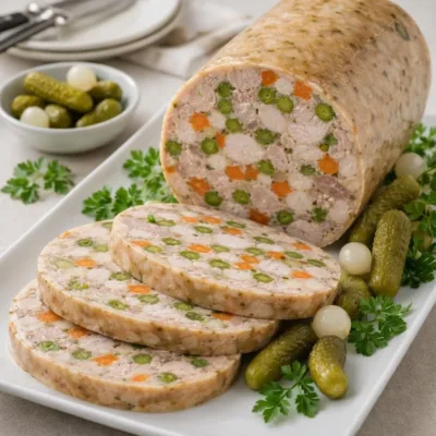 Galantine de porc aux légumes : moelleuse et tranchable