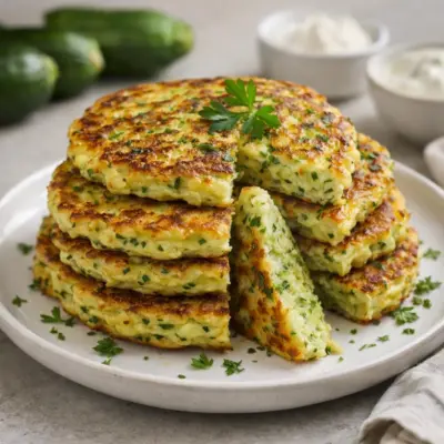 Recette de galettes de courgettes au fromage à la poêle