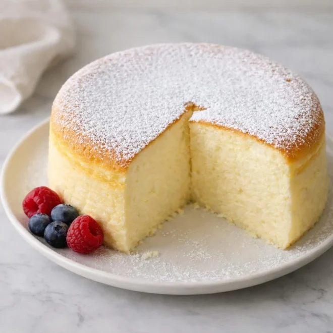 Gâteau au fromage blanc moelleux façon cheesecake sans croût