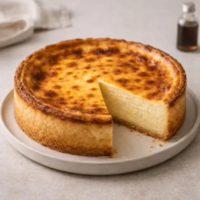 Cheesecake au four classique : base biscuitée & cœur crémeux