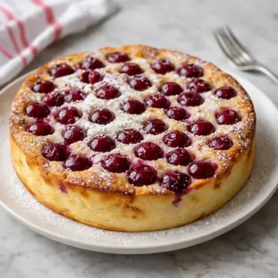 Gâteau fromage blanc aux cerises : moelleux & crémeux