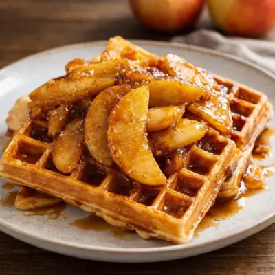 Gaufres aux pommes caramélisées crousti-fondantes