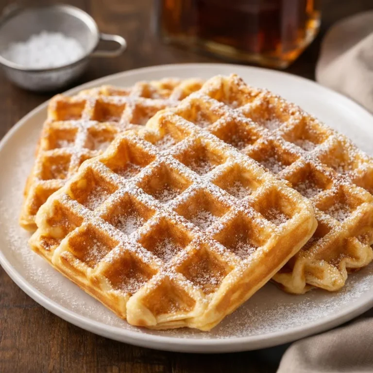 Recette de gaufres belges au sucre glace, dorées & crousti