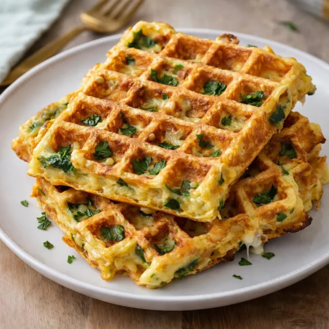 Recette gaufres salées courgette mozzarella
