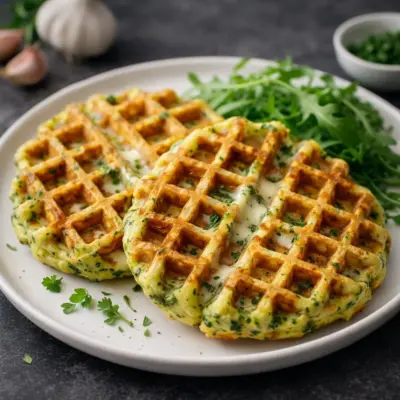 Recette de gaufres salées aux épinards et mozzarella
