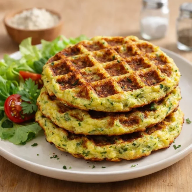 Recette gaufres salées au fromage et herbes