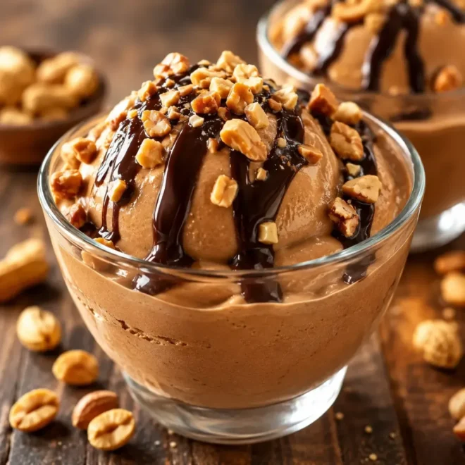 Glace au chocolat et beurre de cacahuète ultra crémeuse