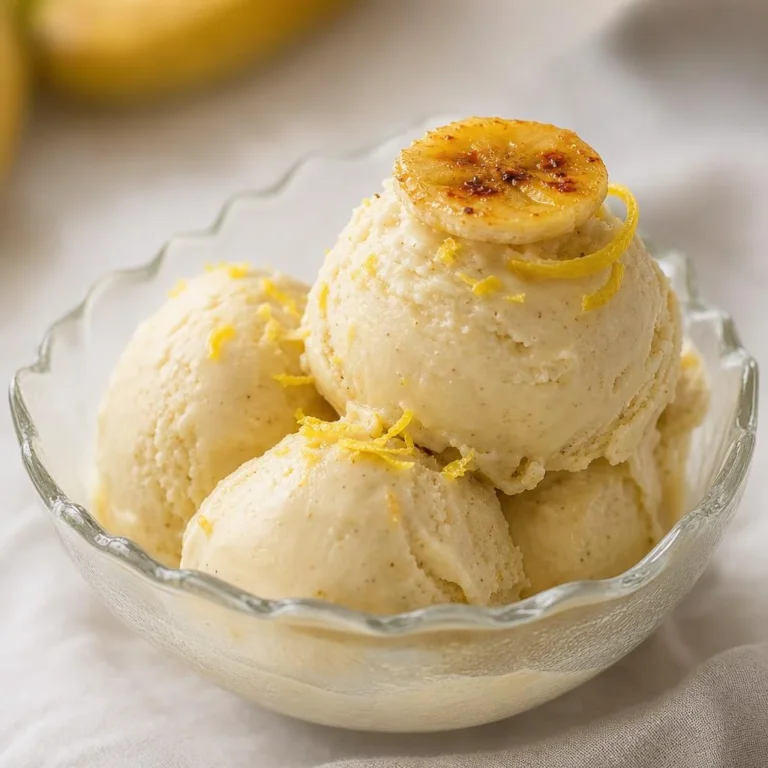 Glace aux bananes maison (sans sorbetière), crèmeuse et parfumée au citron