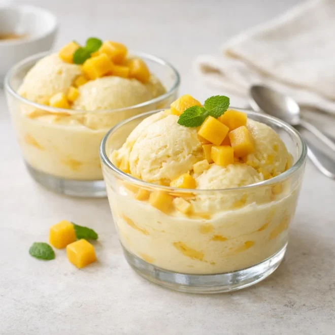 Recette glace maison yaourt grec mangue