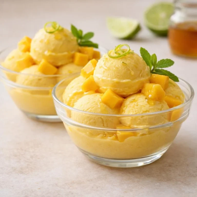 Recette glace yaourt grec mangue miel (sans sorbetière)