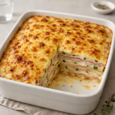 Gratin de courgettes jambon béchamel au fromage