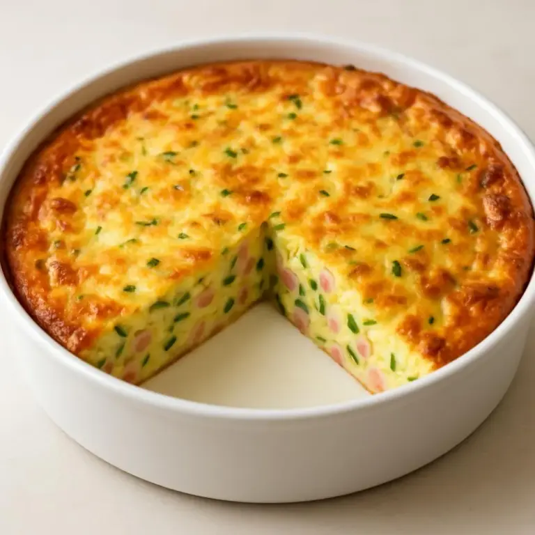 Gratin de courgettes, jambon et œufs à la crème (quiche sans pâte au four)