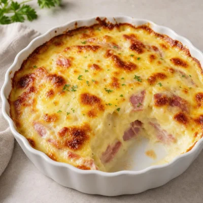 Gratin Crémeux aux Œufs, Jambon & Fromage