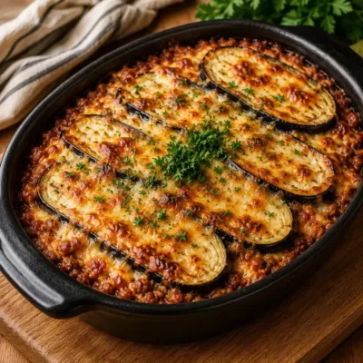 Gratin d’Aubergines à la Viande Hachée