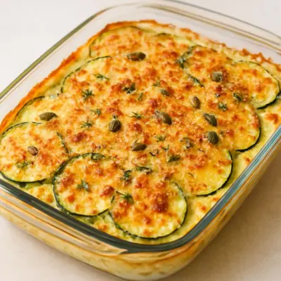 Gratin de courgettes au parmesan, crémeux et bien doré