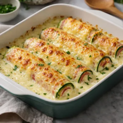 Gratin de courgettes à la raclette, jambon fondant