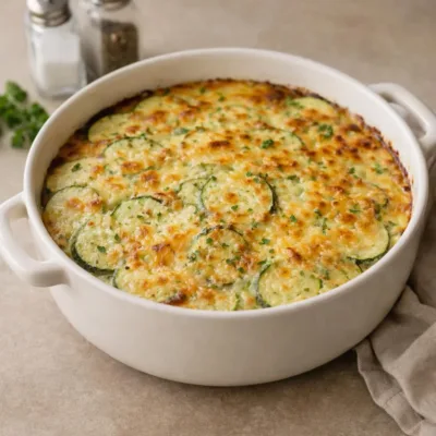 Gratin de courgettes au four à la crème : croûte dorée