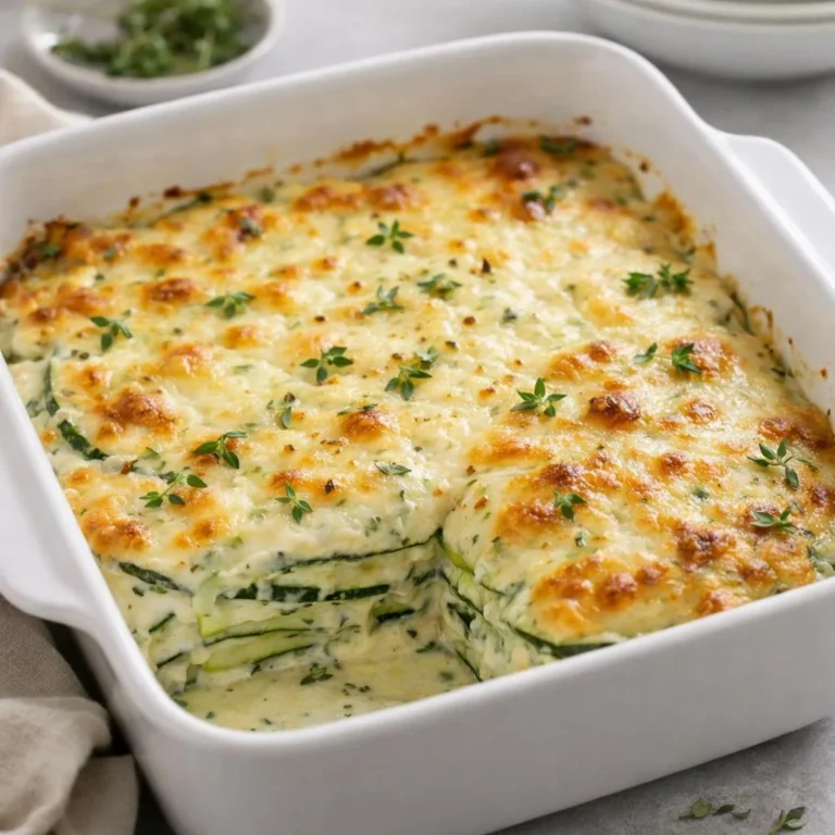 Gratin de courgettes au mascarpone et herbes, mozzarella fondante