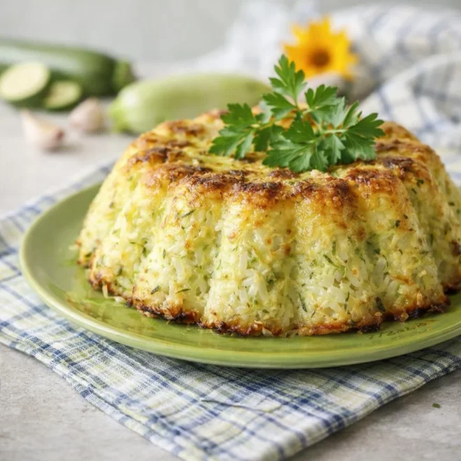 Recette gratin de riz à la courgette râpée