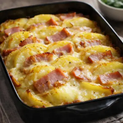 Gratin pommes de terre et raclette au four
