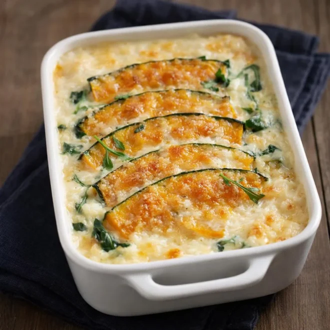 Gratin léger de melon à la ricotta au four