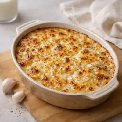 Gratin de pommes de terre au lait ail poivre
