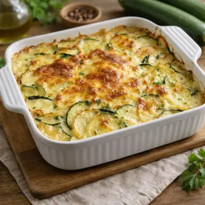 Gratin de pommes de terre et courgettes au four