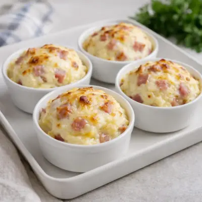 Gratin de pommes de terre au jambon et fromage