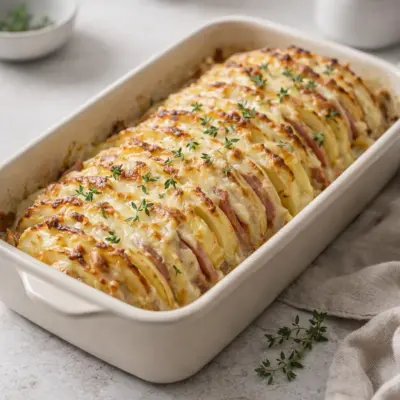 Recette pommes de terre en spirale au four lardons comté