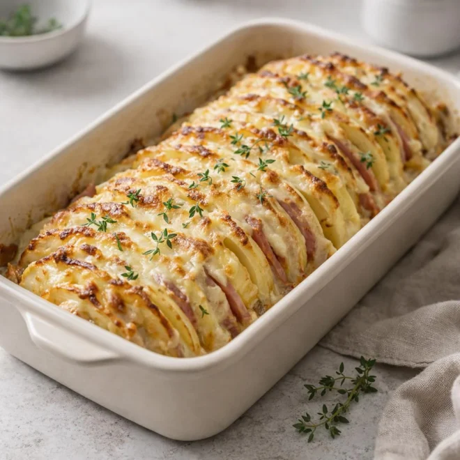 Recette pommes de terre en spirale au four lardons comté
