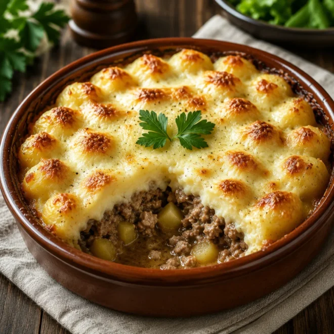 Gratin pommes de terre viande hachée au fromage
