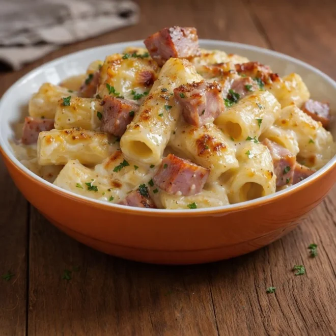Recette gratin savoyard de pâtes au jambon & fromage
