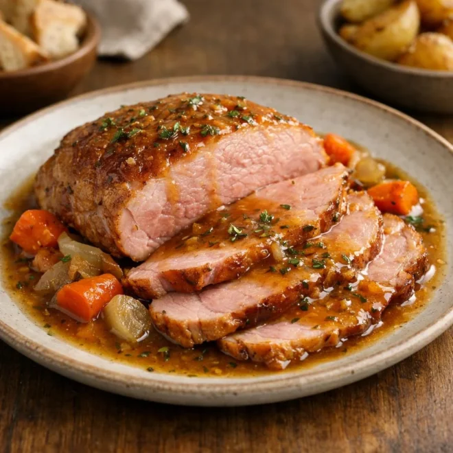 Jambon à la bière et aux herbes de Provence à la mijoteuse
