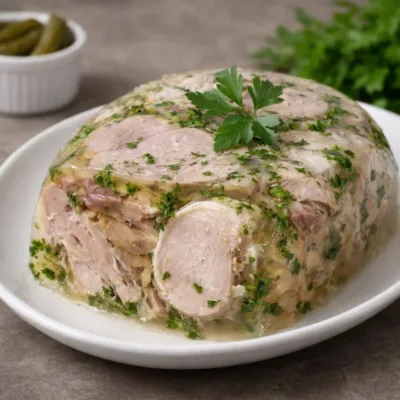 Jarret de porc froid en gelée au persil : recette