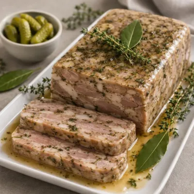 Joue de porc au thym et au laurier (pressée au four)