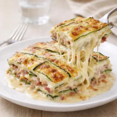 Lasagna de courgettes au four : béchamel & mozzarella