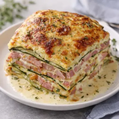 Lasagnes de courgettes au jambon et béchamel
