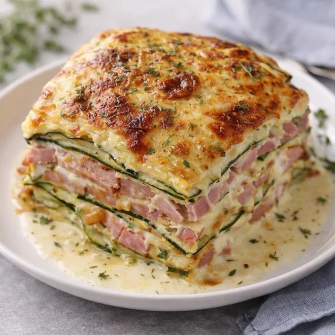 Lasagnes de courgettes au jambon et béchamel