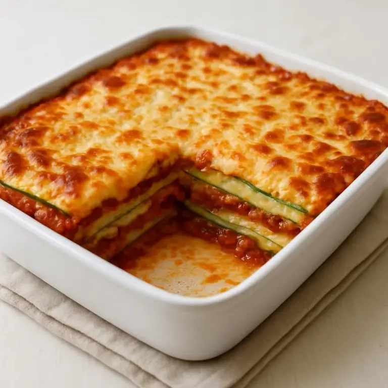 Lasagnes de courgettes à la viande hachée, béchamel légère et gruyère