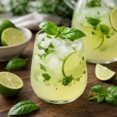 Limonade maison citron vert basilic (fraîche & parfumée)