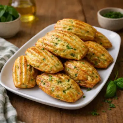 Recette madeleines salées courgette feta moelleuses