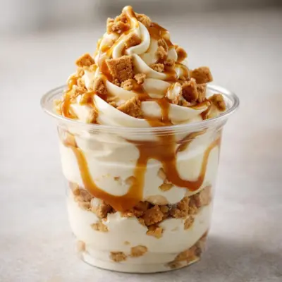 McFlurry maison au caramel : glace vanille + sauce