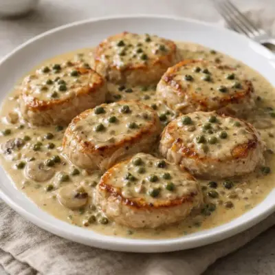 Recette médaillons de porc au poivre vert crémeux
